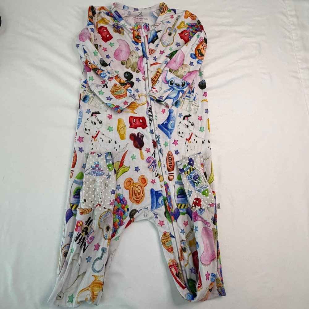 Little Snuggles Bamboo Viscose Theme Park Print Zipper Sleeper Size 2 Boutique